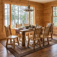 Aspen Log Dining Chair: Some lifestyle images are created with AI for visualization purposes. Crafted from natural solid wood, each piece is unique and will vary.