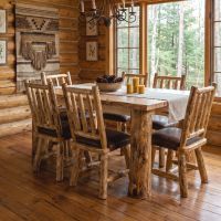 Rustic Dining Chair: Some lifestyle images are created with AI for visualization purposes. Crafted from natural solid wood, each piece is unique and will vary.