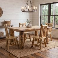 Wood Dining Table: Some lifestyle images are created with AI for visualization purposes. Crafted from natural solid wood, each piece is unique and will vary.