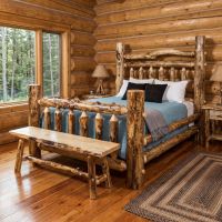Aspen Log Bench: Some lifestyle images are created with AI for visualization purposes. Crafted from natural solid wood, each piece is unique and will vary.