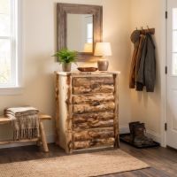 4 Drawer Chest: Some lifestyle images are created with AI for visualization purposes. Crafted from natural solid wood, each piece is unique and will vary.