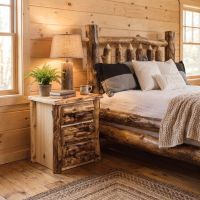 Rustic Nightstand: Some lifestyle images are created with AI for visualization purposes. Crafted from natural solid wood, each piece is unique and will vary.