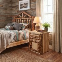 Aspen Nightstand: Some lifestyle images are created with AI for visualization purposes. Crafted from natural solid wood, each piece is unique and will vary.