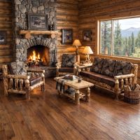 Aspen Log Chair: Some lifestyle images are created with AI for visualization purposes. Crafted from natural solid wood, each piece is unique and will vary.