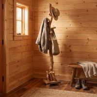 Rustic Coat Tree: Some lifestyle images are created with AI for visualization purposes. Crafted from natural solid wood, each piece is unique and will vary.