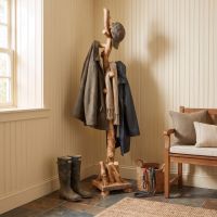 Rustic Coat Tree: Some lifestyle images are created with AI for visualization purposes. Crafted from natural solid wood, each piece is unique and will vary.