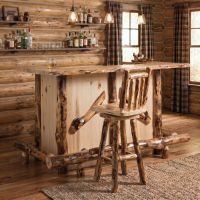Aspen Bar: Some lifestyle images are created with AI for visualization purposes. Crafted from natural solid wood, each piece is unique and will vary.