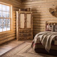 Rustic Armoire: Some lifestyle images are created with AI for visualization purposes. Crafted from natural solid wood, each piece is unique and will vary.