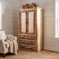 Rustic Armoire: Some lifestyle images are created with AI for visualization purposes. Crafted from natural solid wood, each piece is unique and will vary.