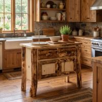 Rustic Aspen Server: Some lifestyle images are created with AI for visualization purposes. Crafted from natural solid wood, each piece is unique and will vary.