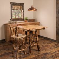 Rustic Pub Table: Some lifestyle images are created with AI for visualization purposes. Crafted from natural solid wood, each piece is unique and will vary.