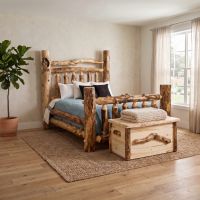 Rustic Blanket Chest: Some lifestyle images are created with AI for visualization purposes. Crafted from natural solid wood, each piece is unique and will vary.