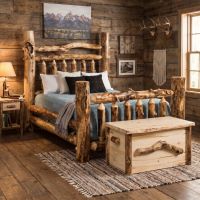 Rustic Blanket Chest: Some lifestyle images are created with AI for visualization purposes. Crafted from natural solid wood, each piece is unique and will vary.