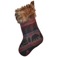 Cabin Bear Christmas Stocking