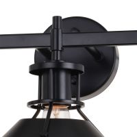 Canton 3-Light Black and Matte White Vanity Light