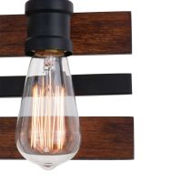 Carrington 3-Light Matte Black and Deep Walnut Vanity Light