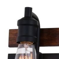 Carrington 3-Light Matte Black and Deep Walnut Vanity Light