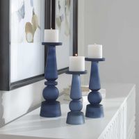 Cassiopeia Midnight Blue Candleholders