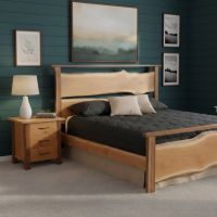 Wood Nightstand: Some lifestyle images are created with AI for visualization purposes. Crafted from natural solid wood, each piece is unique and will vary.