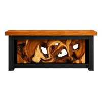 Summit Root Console in Ebony with Golden Walnut with Suar