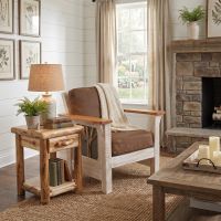 1 Drawer End Table: Some lifestyle images are created with AI for visualization purposes. Crafted from natural solid wood, each piece is unique and will vary.