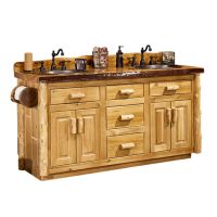 Cedar Lake Rustic Log Real Wood Vanity