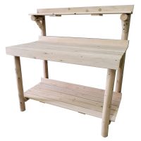 Cedar Log Rustic Potting Table