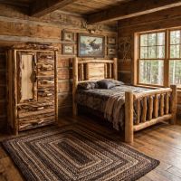 Log Chifferobe: Some lifestyle images are created with AI for visualization purposes. Crafted from natural solid wood, each piece is unique and will vary.