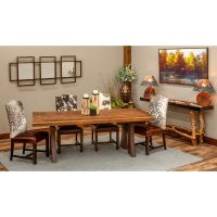 Bristol Upholstered Cowhide Dining Side Chair - Burnt Umber Cypress Leather