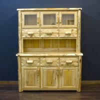 Cedar Log Buffet and Hutch