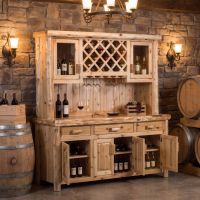Rustic Cedar Hutch: Some lifestyle images are created with AI for visualization purposes. Crafted from natural solid wood, each piece is unique and will vary.