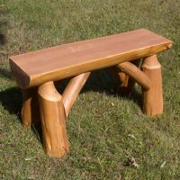 Half Log Bench (stained by client)