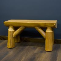 Half Log Bench (stained by client)