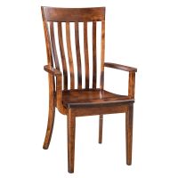 Chandler Contemporary Deep Bend Dining Arm Chair - Asbury Brown Finish