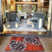Courting Pine Cones Rug - Rust
