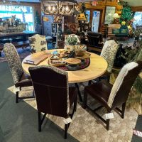Bristol Upholstered Cowhide Dining Side Chair - Burnt Umber Cypress Leather