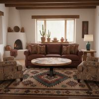 Rustic Coffee Table: Some lifestyle images are created with AI for visualization purposes. Crafted from natural solid wood, each piece is unique and will vary.