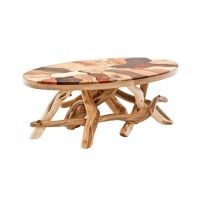 Artistic Mosaic Wood Juniper Base Coffee Table