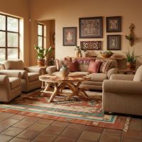 Rustic Coffee Table: Some lifestyle images are created with AI for visualization purposes. Crafted from natural solid wood, each piece is unique and will vary.