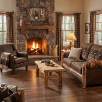 Rustic Aspen Coffee Table: Some lifestyle images are created with AI for visualization purposes. Crafted from natural solid wood, each piece is unique and will vary.