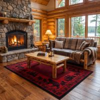 Rustic Aspen Coffee Table: Some lifestyle images are created with AI for visualization purposes. Crafted from natural solid wood, each piece is unique and will vary.