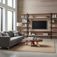 Redwood Coffee Table: Some lifestyle images are created with AI for visualization purposes. Crafted from natural solid wood, each piece is unique and will vary.