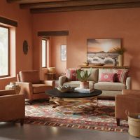 Round Coffee Table: Some lifestyle images are created with AI for visualization purposes. Crafted from natural solid wood, each piece is unique and will vary.