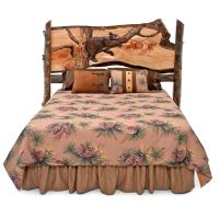 Hand Carved Log Bed