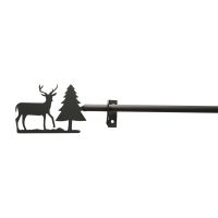 Wrought Iron Deer & Pine Curtain Rod