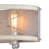 Dale 3-Light Galvanized and White Wash Elm Vanity Light