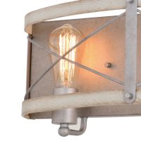 Dale 3-Light Galvanized and White Wash Elm Vanity Light