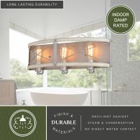 Dale 3-Light Galvanized and White Wash Elm Vanity Light