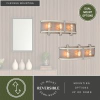 Dale 3-Light Galvanized and White Wash Elm Vanity Light