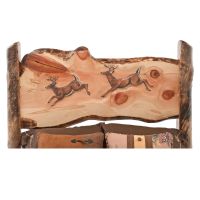 Deer Jump Carved Aspen Log Headboard